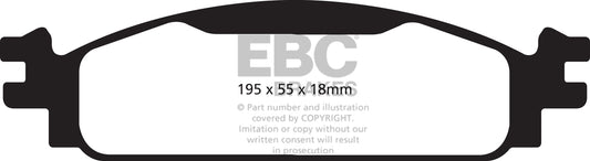 EBC Front Greenstuff Pads for Ford Flex 3.5 262BHP 2008 DP21825
