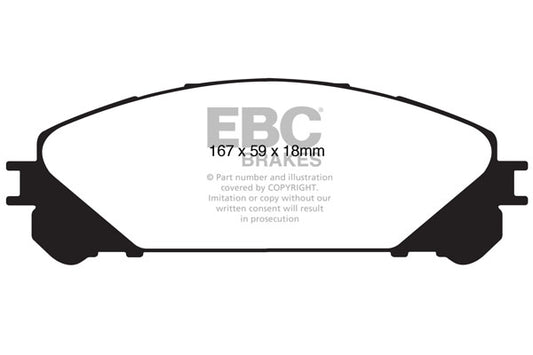 EBC Front Greenstuff Pads for Lexus ES300h 2.5 Hybrid BHP 2019 DP21837