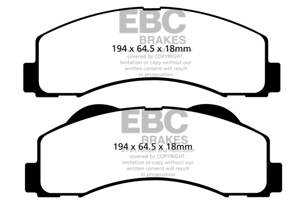 EBC Front Greenstuff Pads for Ford Expedition 3.5 Twin T BHP 2015 DP61855
