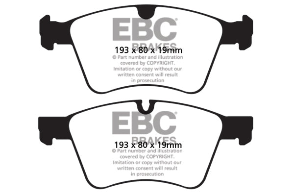 EBC Front Yellowstuff Pads for Mercedes GL Class (X164) GL350 3.0 TD 211BHP 2009 DP41860R
