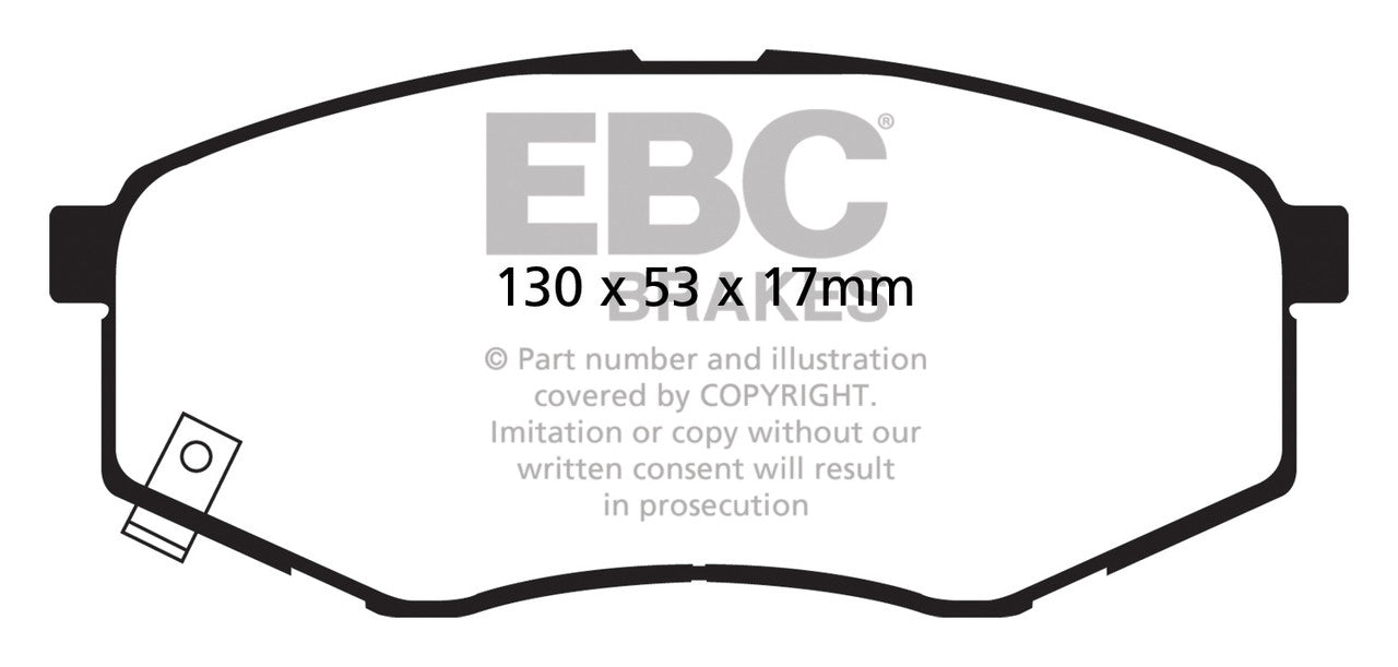 EBC Front Greenstuff Pads for Hyundai iX20 1.4 BHP 2010 DP21866