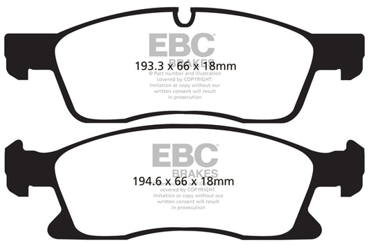 EBC Front Greenstuff Pads for Jeep Grand Cherokee 3.6 BHP 2011 DP61871
