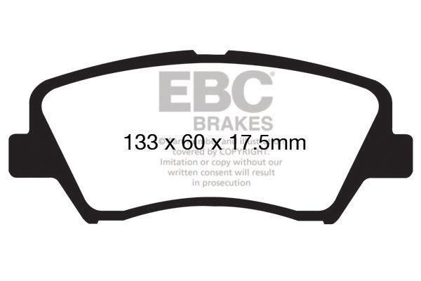 EBC Front Yellowstuff Pads for Hyundai Elantra 1.6 BHP 2011 DP41874R