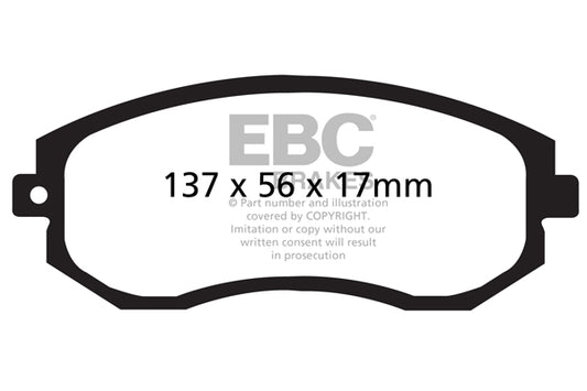 EBC Front Greenstuff Pads for Subaru BRZ 2.0 200BHP 2012 DP21884