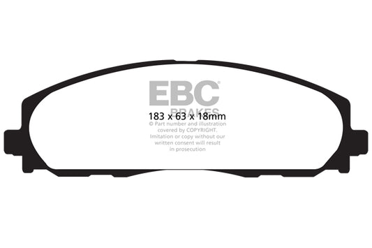 EBC Front Yellowstuff Pads for Fiat Freemont 2.4 170BHP 2012 DP41888R