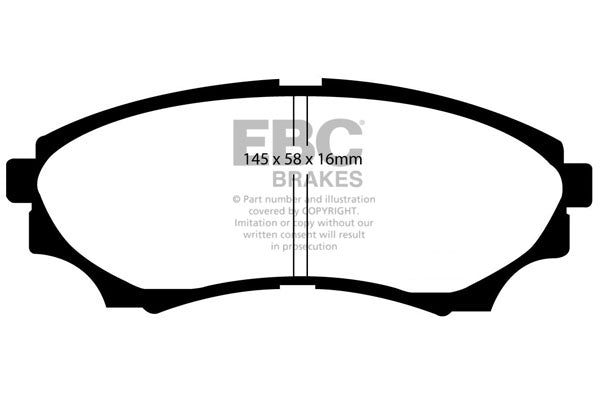 EBC Front Yellowstuff Pads for Ford Everest U268 2.6 BHP 2003 DP41921R