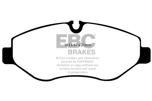 EBC Front Yellowstuff Pads for Mercedes EQV EQV 300 Electric 204BHP 2020 DP41926R
