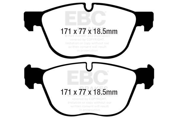 EBC Front Yellowstuff Pads for BMW X4 (F26) 3.0 T M40 360BHP 2016 DP41938R