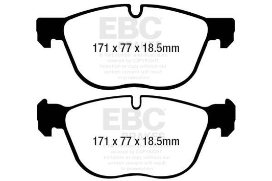 EBC Front Greenstuff Pads for BMW X5 (E70) 3.0 30 BHP 2007 DP61938