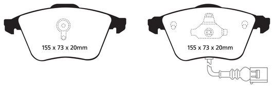 EBC Front Bluestuff NDX Pads for Audi S3 8P PR-1ZK 2.0 T 265BHP 2006 DP51946NDX