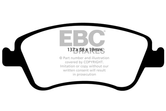 EBC Front Greenstuff Pads for Toyota Auris NRE150 1.3 BHP 2008 DP21948