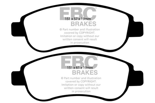 EBC Front Yellowstuff Pads for Honda CRV Mk3 2.0 BHP 2007 DP41951R