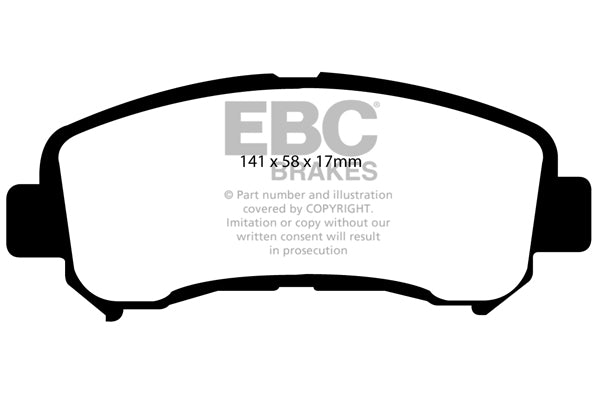 EBC Front Greenstuff Pads for Nissan Qashqai (J10) 1.6 114BHP 2006 DP61954
