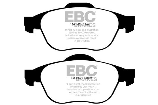 EBC Front Yellowstuff Pads for Renault Clio Mk3 2.0 140BHP 2006 DP41958R