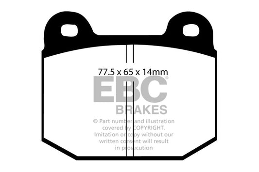 EBC Front Yellowstuff Pads for Caterham 7 160 0.7 T BHP 2015 DP4197/2R