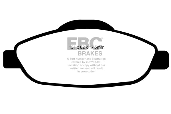 EBC Front Yellowstuff Pads for Peugeot 308 1.4 BHP 2007 DP41978R