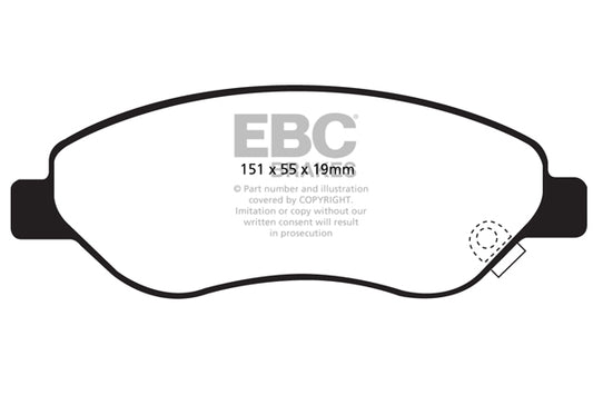 EBC Front Greenstuff Pads for Opel Corsa (D) 1.4 T 120BHP 2012 DP21981