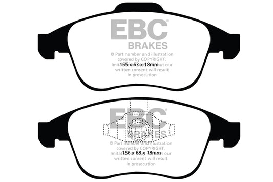 EBC Front Yellowstuff Pads for Renault Laguna 3 2.0 TD 175BHP 2007 DP41993R