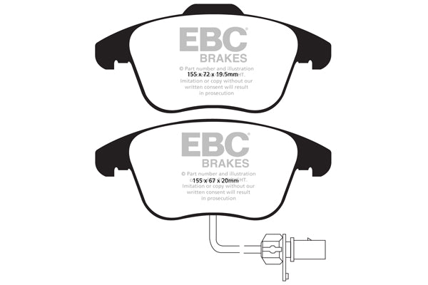 EBC Front Redstuff Pads for Audi A4 B8 1.8 T 120BHP 2008 DP31998C