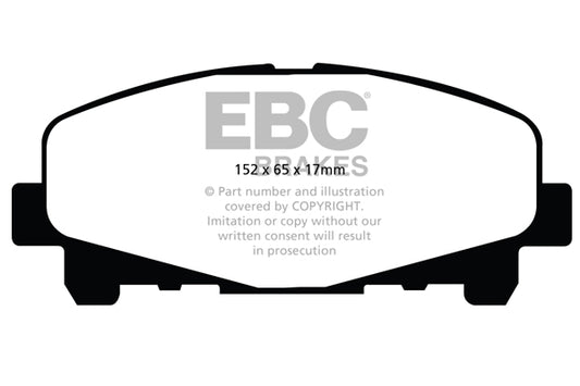 EBC Front Greenstuff Pads for Honda Accord CU2 2.4 BHP 2008 DP21999
