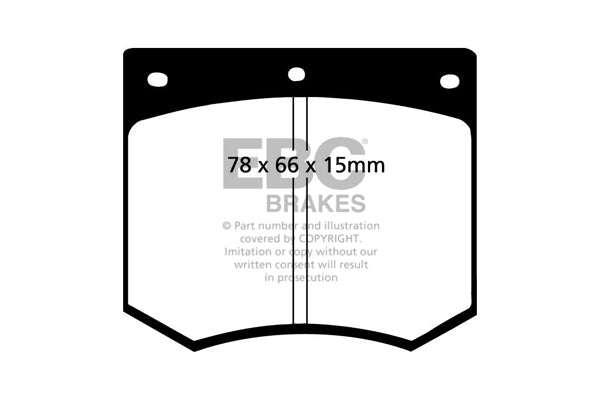 EBC Front Greenstuff Pads for Ford Capri Mk3 Tickford 2.8 T 205BHP 1990 DP2291