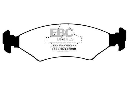 EBC Front Greenstuff Pads for Ford Escort Mk4 1.1 BHP 1990 DP2415