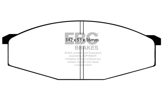 EBC Front Greenstuff Pads for Nissan Patrol 260 2.8 BHP 1990 DP6445