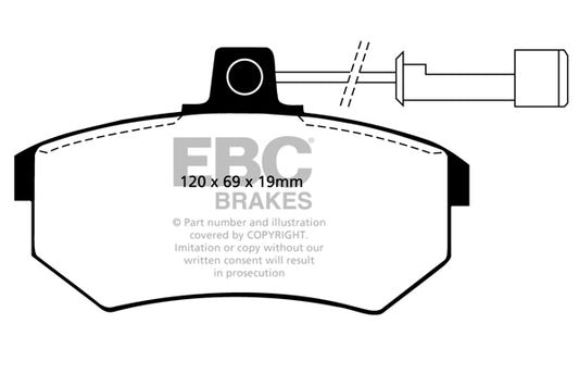 EBC Front Redstuff Pads for Audi 80 quattro 2.6 BHP 1992 DP3486C