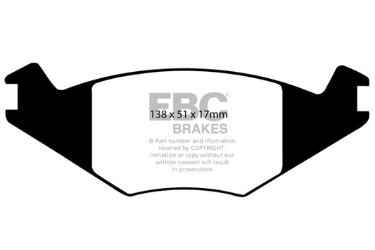EBC Front Greenstuff Pads for Seat Cordoba 1.4 BHP 1995 DP2515