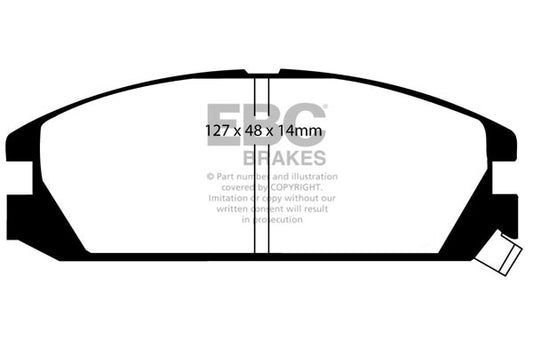 EBC Front Greenstuff Pads for Honda Accord Aerodeck CA4 1.6 BHP 1990 DP2623