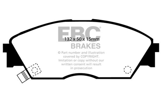 EBC Front Yellowstuff Pads for Honda Civic EC 1.4 BHP 1990 DP4706R