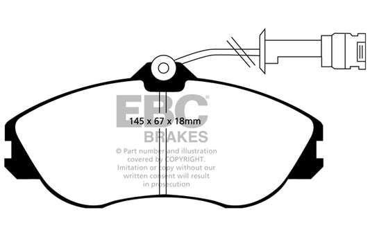 EBC Front Redstuff Pads for Audi 80 quattro 2.8 BHP 1991 DP3711C