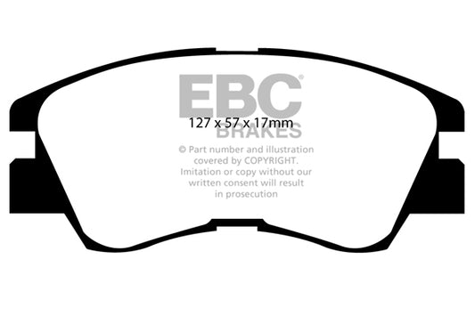 EBC Front Greenstuff Pads for Mitsubishi Delica 2.5 TD BHP 1990 DP6716