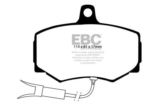 EBC Front Redstuff Pads for Jaguar XJR 3.6 BHP 1990 DP3756/2C