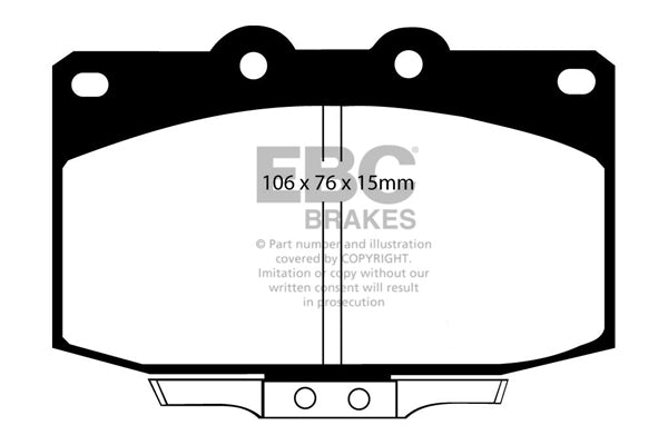 EBC Front Greenstuff Pads for Mazda RX7 FC 2.4 1.3 Rotary BHP 1990 DP2763