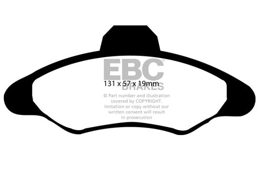 EBC Front Greenstuff Pads for Ford Escort Mk5 1.3 BHP 1990 DP2837