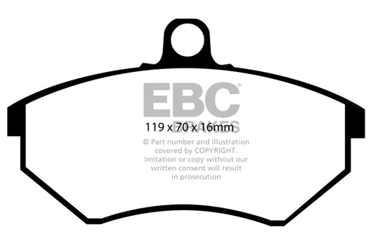 EBC Front Yellowstuff Pads for Seat Cordoba 1.6 BHP 1996 DP4841R