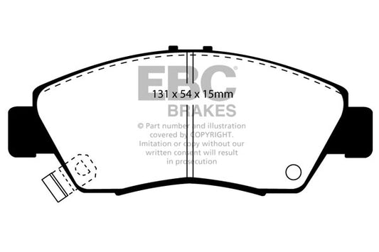 EBC Front Yellowstuff Pads for Honda Civic EG3 1.3 BHP 1991 DP4890R