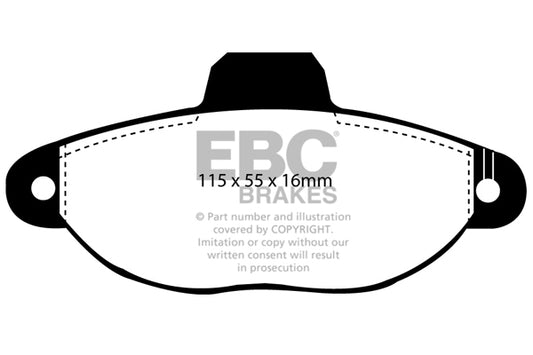 EBC Front Greenstuff Pads for Fiat 500 1.2 BHP 2007 DP2945/2
