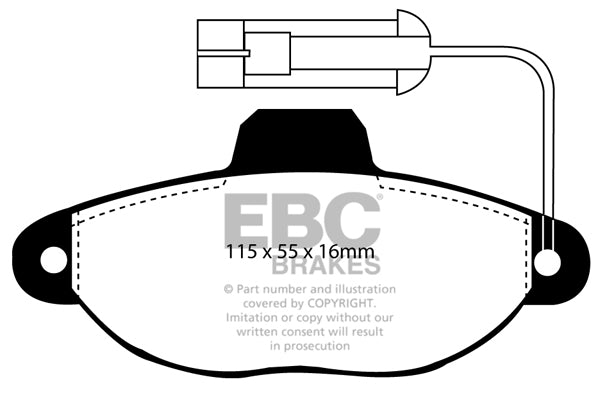 EBC Front Greenstuff Pads for Fiat Panda 1.1 BHP 2004 DP2945