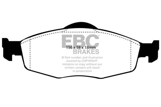 EBC Front Greenstuff Pads for Ford Cougar 2.0 BHP 1998 DP2955