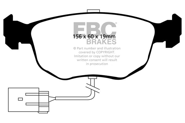 EBC Front Redstuff Pads for Ford Escort Mk5 RS Cosworth 2.0 T 220BHP 1992 DP3956C