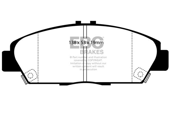 EBC Front Yellowstuff Pads for Honda Accord CE7 1.8 BHP 1996 DP4975R