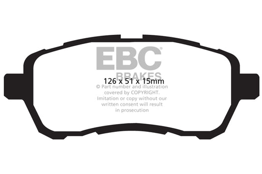 EBC Front Greenstuff Pads for Mazda 2 1.3 BHP 2007 DP22003