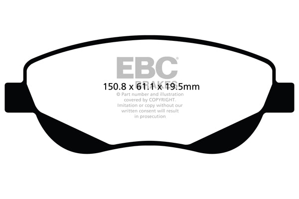 EBC Front Greenstuff Pads for Toyota Avensis 2.0 TD BHP 2015 DP22026