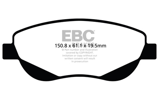 EBC Front Greenstuff Pads for Toyota Avensis 2.0 TD BHP 2015 DP22026