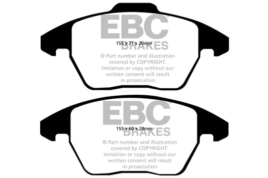 EBC Front Greenstuff Pads for Citroen C4 1st Generation 2.0 177BHP 2007 DP22052