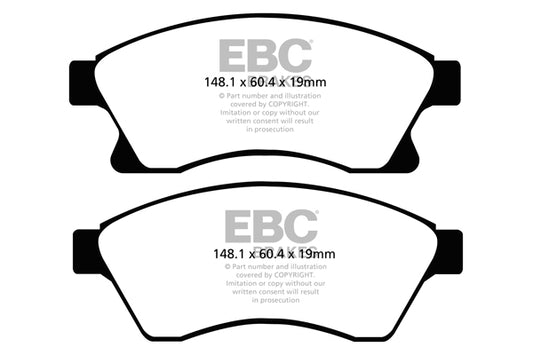 EBC Front Greenstuff Pads for Opel Astra (J) 1.4 86BHP 2009 DP22065