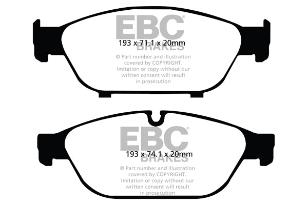 EBC Front Yellowstuff Pads for Audi A6 allroad quattro C7 3.0 SC 310BHP 2012 DP42086R