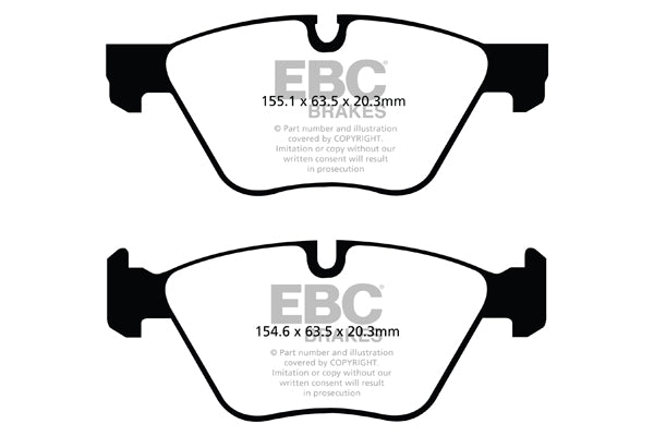 EBC Front Yellowstuff Pads for BMW 5 Series (F10) 518 2.0 TD BHP 2013 DP42088R